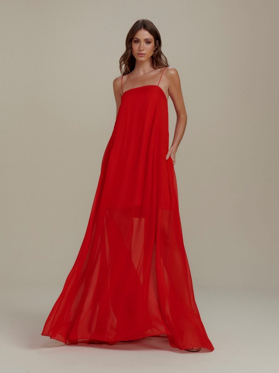 vestido longo vermelho anna 0400 oásis resortwear