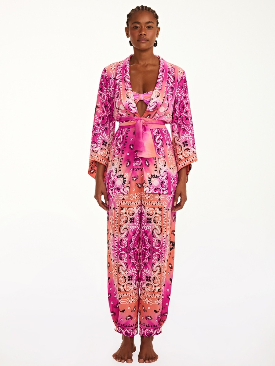 camisa kimono biarritz bandana rosa CM17 triya by nv