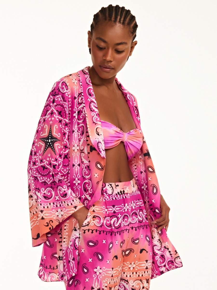 kimono e calça bandana rosa CM17 CL17 triya by nv