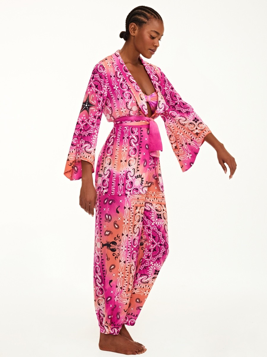 kimono e calça bandana rosa CM17 CL17 triya by nv