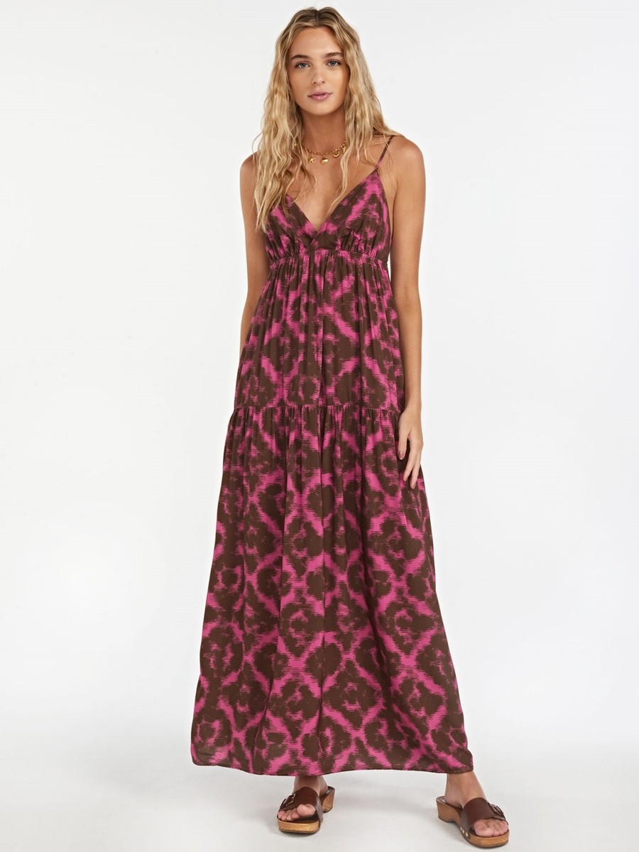 vestido longo pilar ikat brown VE08 triya