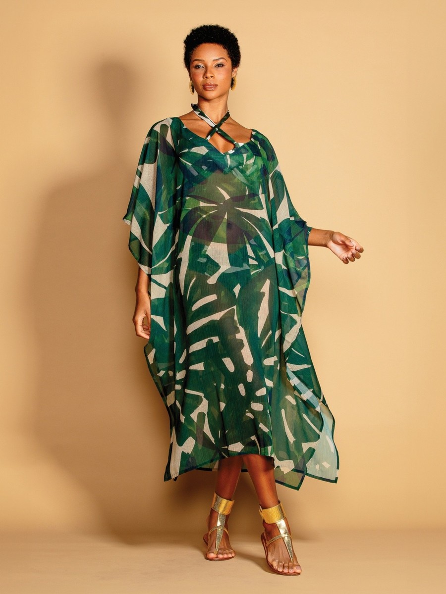 kaftan longo verde ventura 1045 de chelles