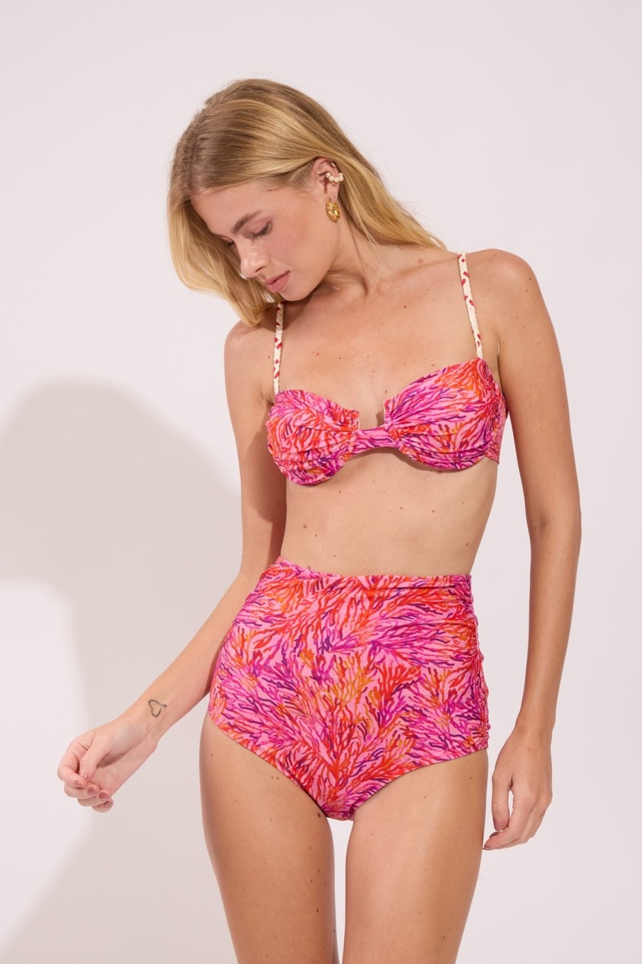 top meia taça leonor coral B601 nidas