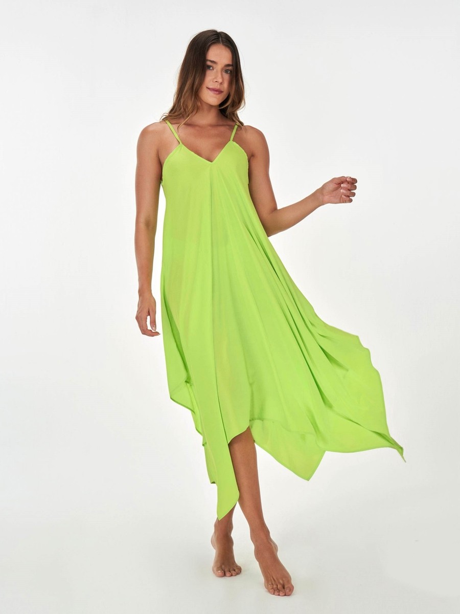 vestido assimétrico verde 2477407 alto giro