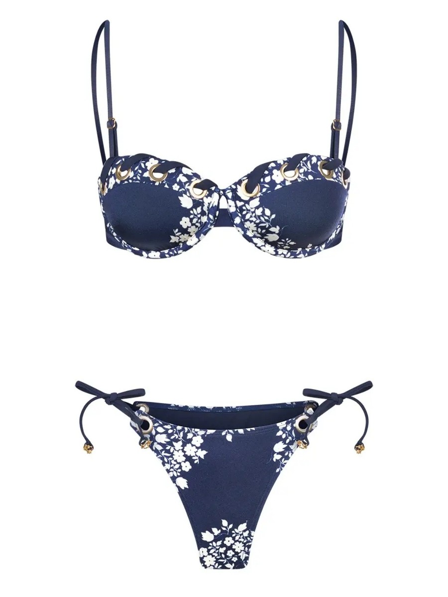 biquíni e saia floral navy 1294 1295 gapaz