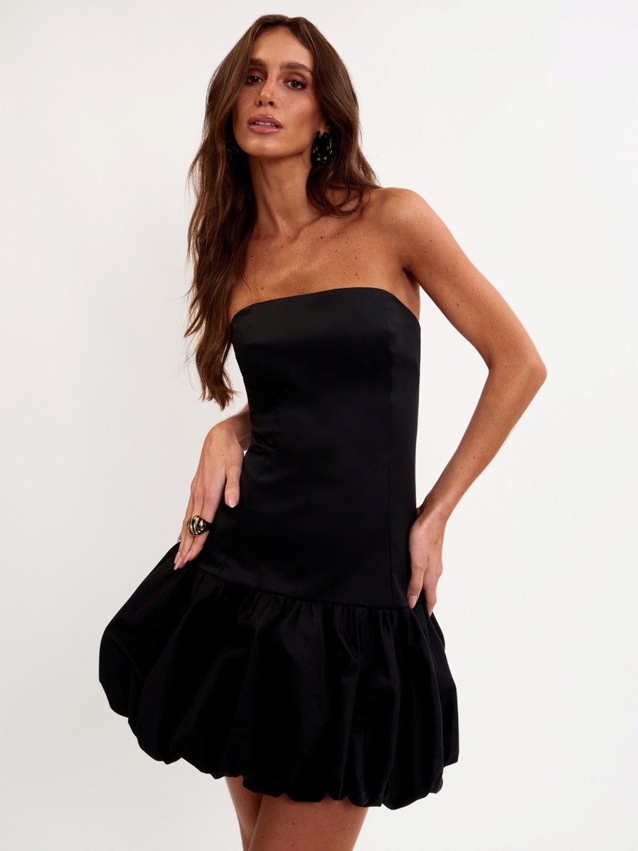 vestido balonê preto marlee 0534 oásis resortwear