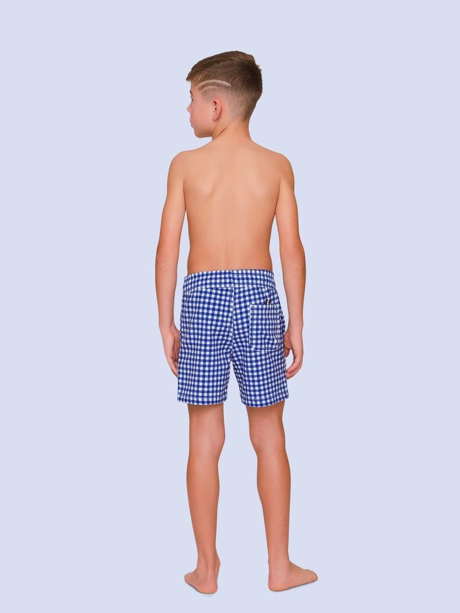 shorts infantil xadrez azul 8089801 lua luá