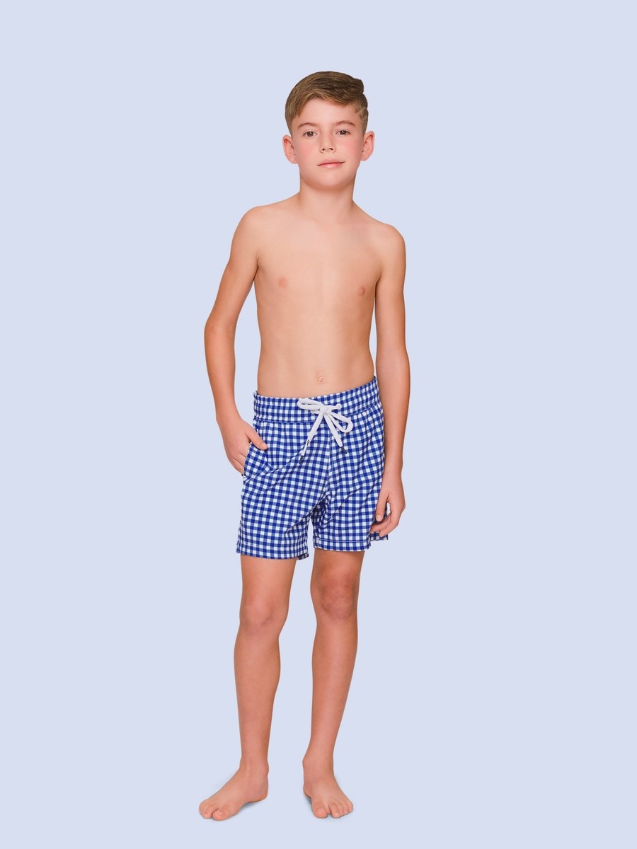 shorts infantil xadrez azul 8089801 lua luá