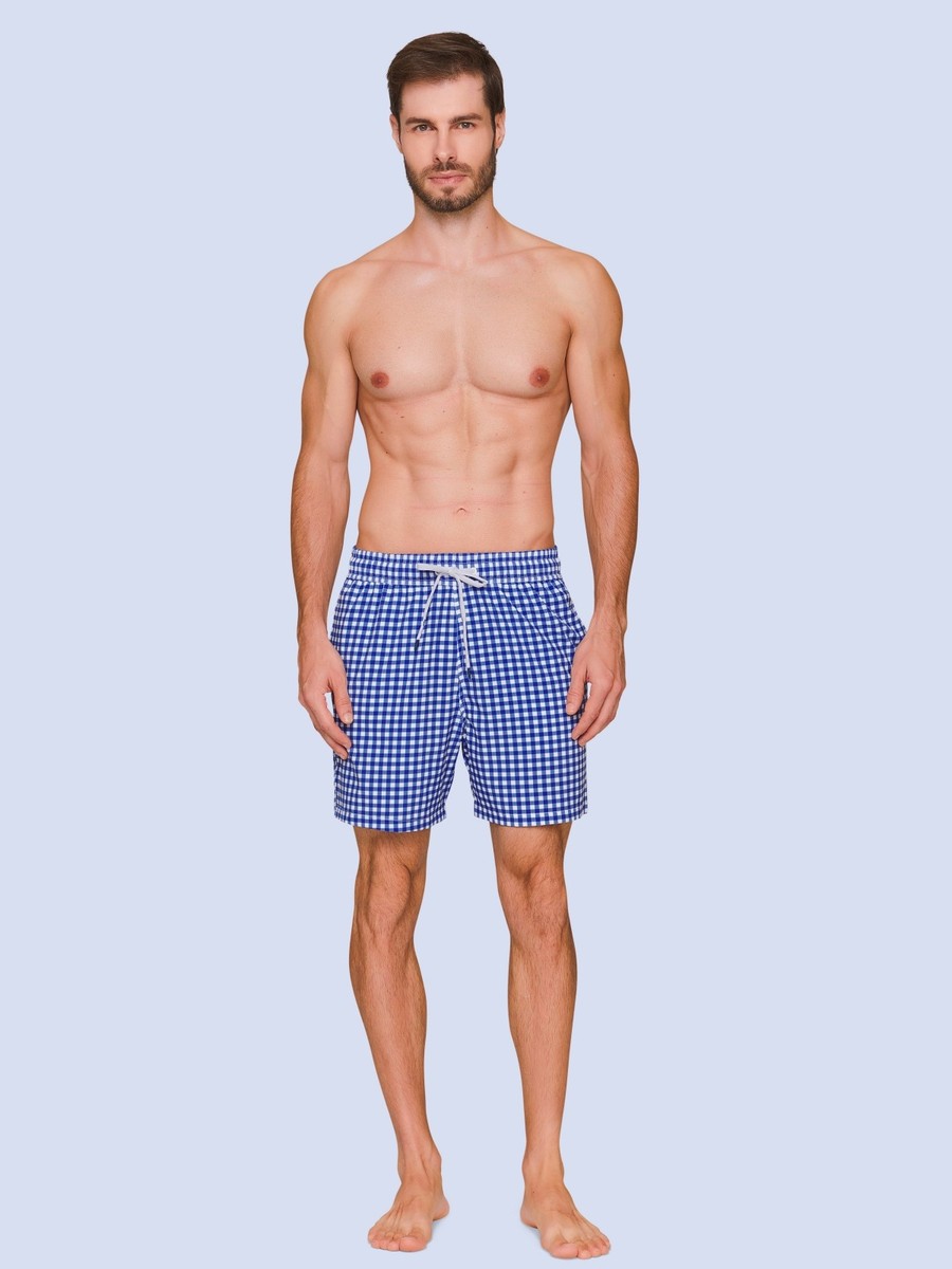 shorts masculino xadrez azul 8087801 lua luá