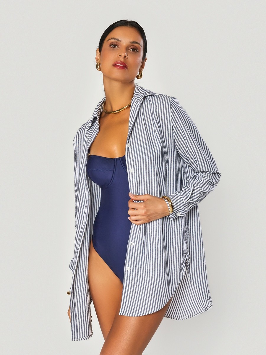 camisa e calça navy stripes 9074 9075 brazil del mar