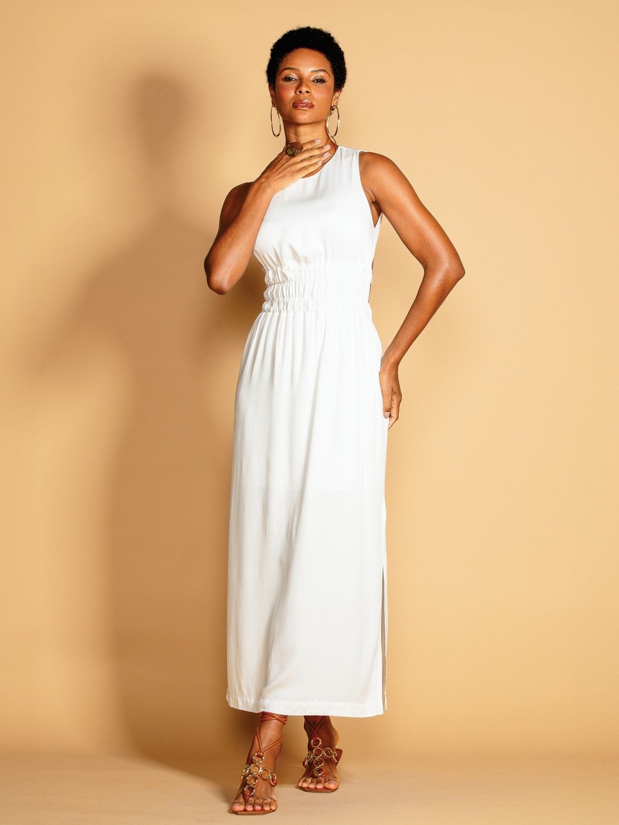 vestido longo off white 1222 de chelles