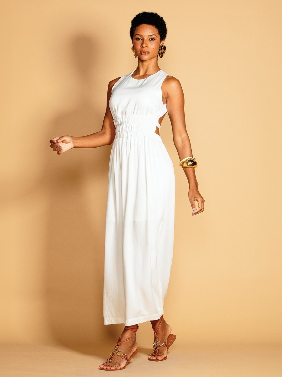 vestido longo off white 1222 de chelles