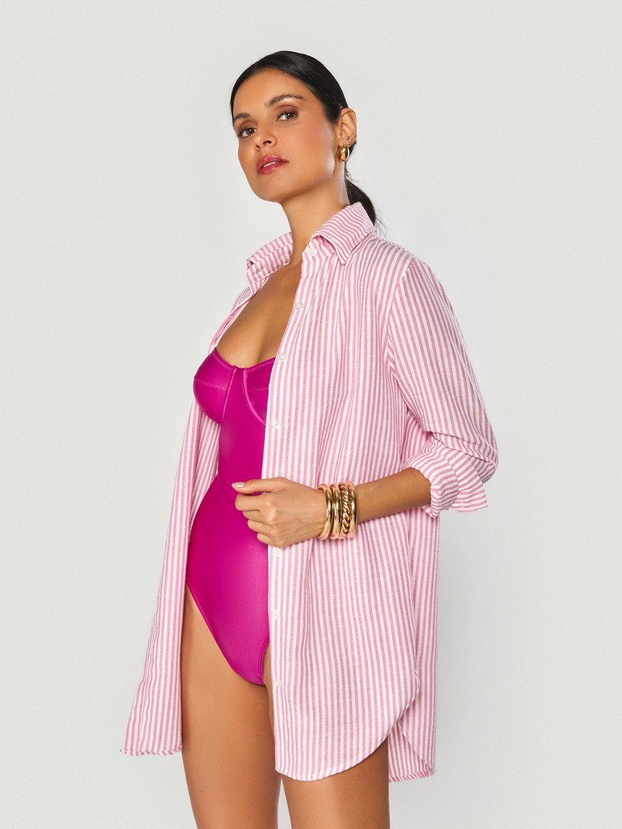 camisa pink stripes 9074 brazil del mar