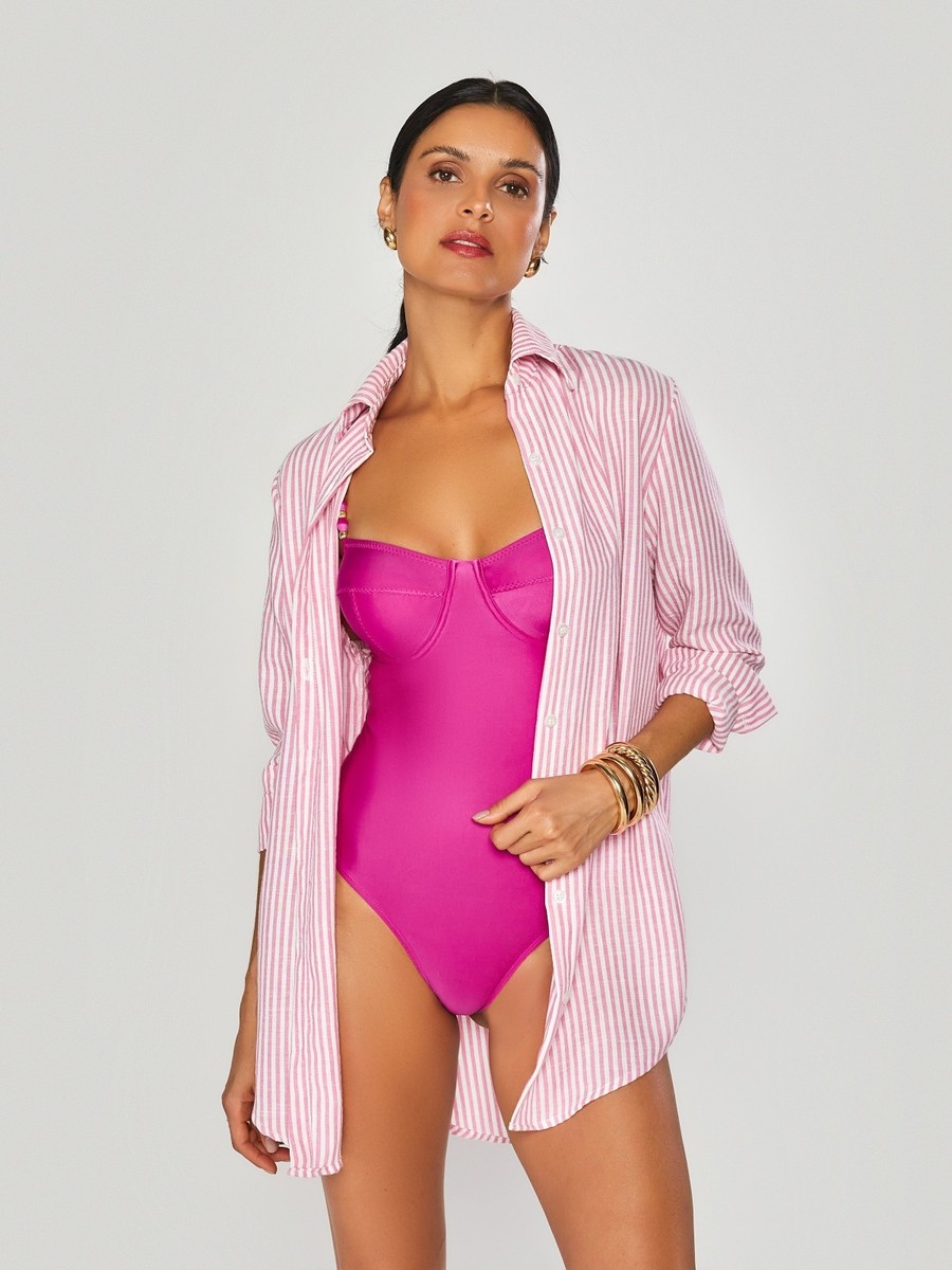 camisa pink stripes 9074 brazil del mar