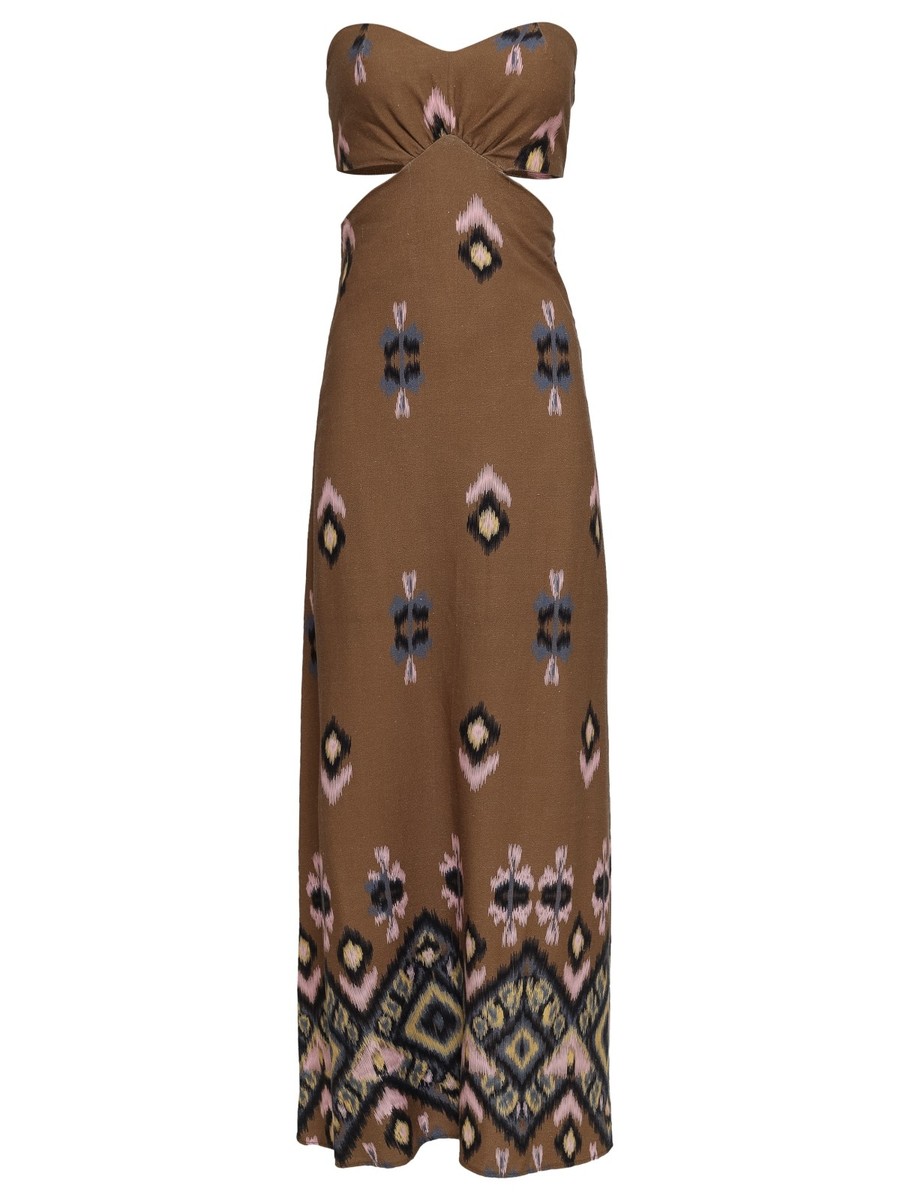 vestido longo alexia ikat caramelo VE12 triya