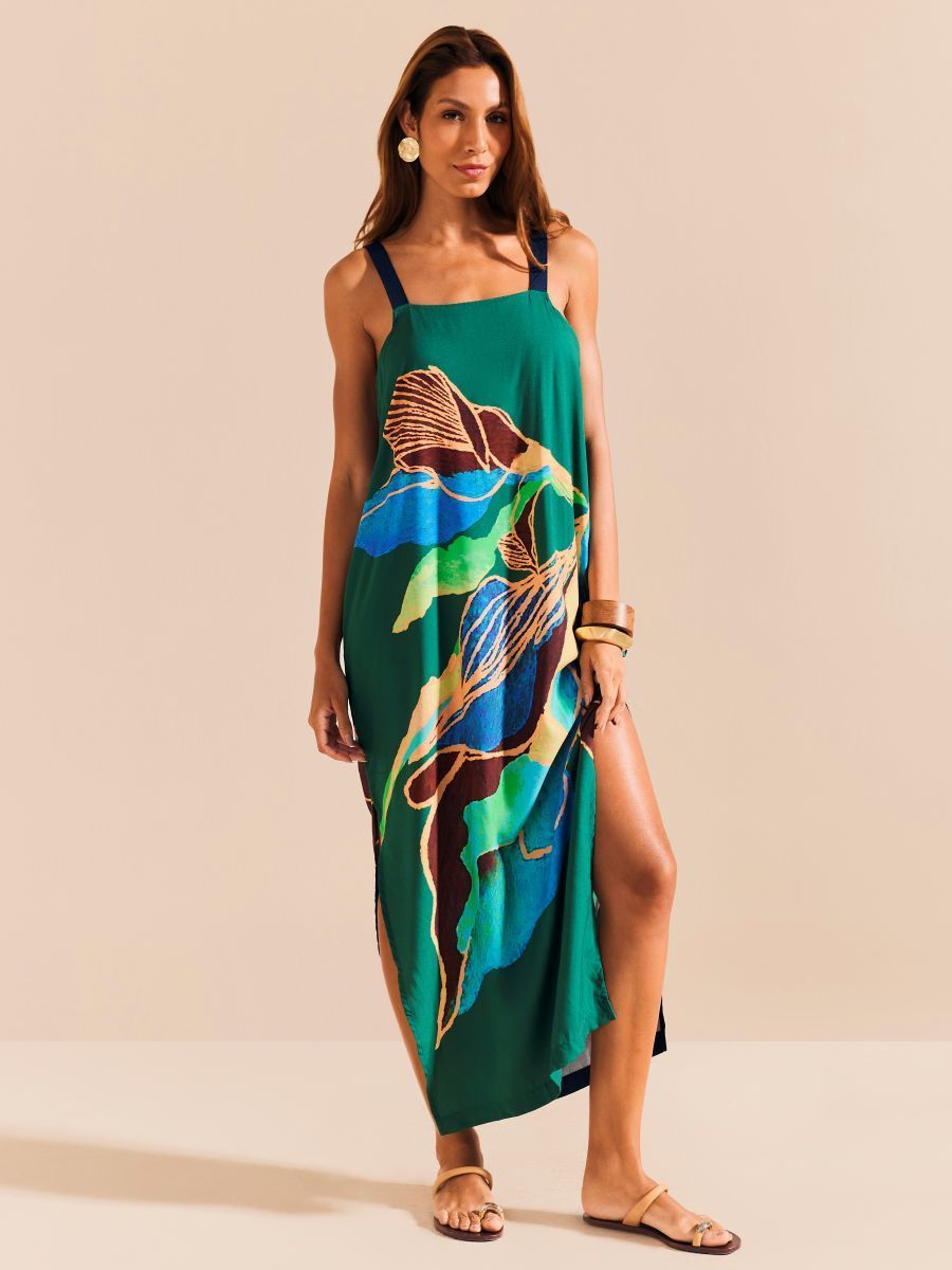 vestido dupla face duo floral 1745 de chelles