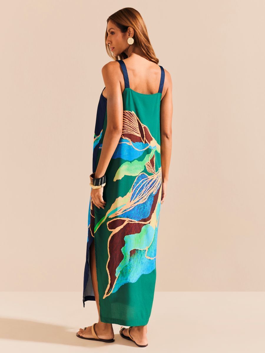 vestido dupla face duo floral 1745 de chelles