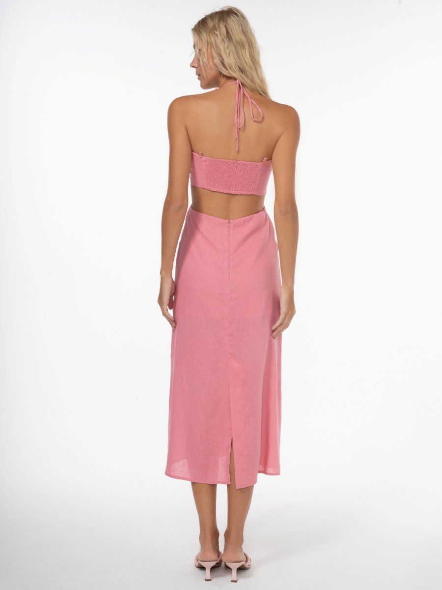 vestido midi mel rosa VE18 triya