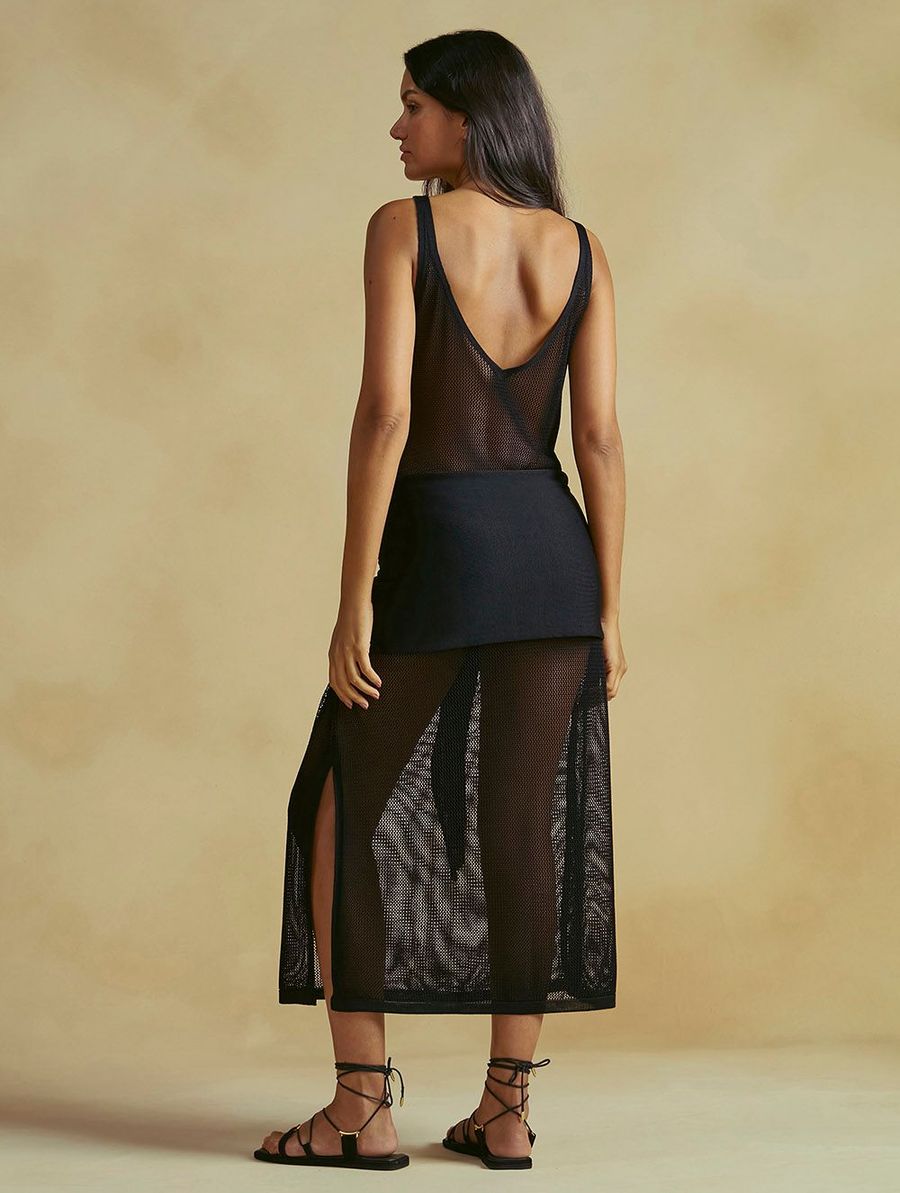 vestido midi tricot preto 20519 cia marítima
