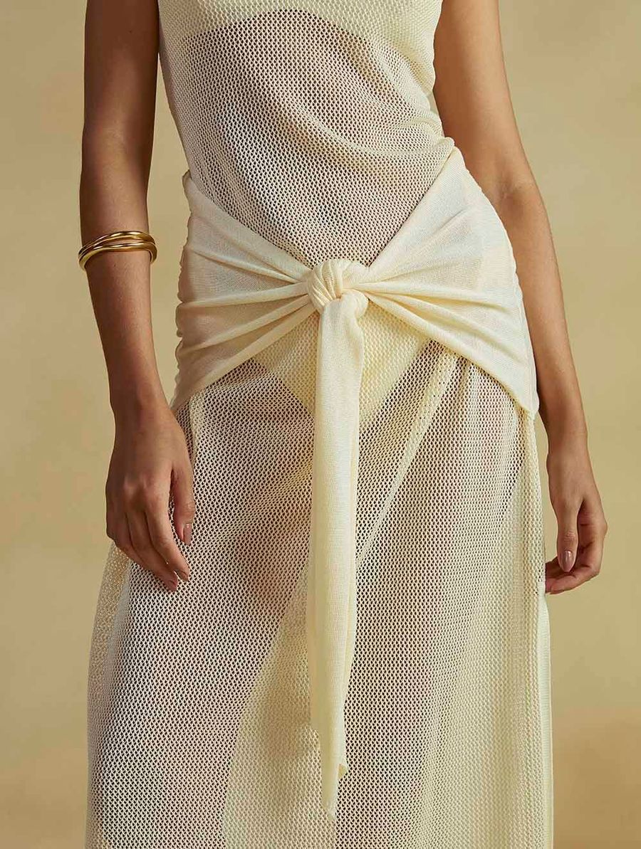 vestido midi tricot off white 20519 cia marítima