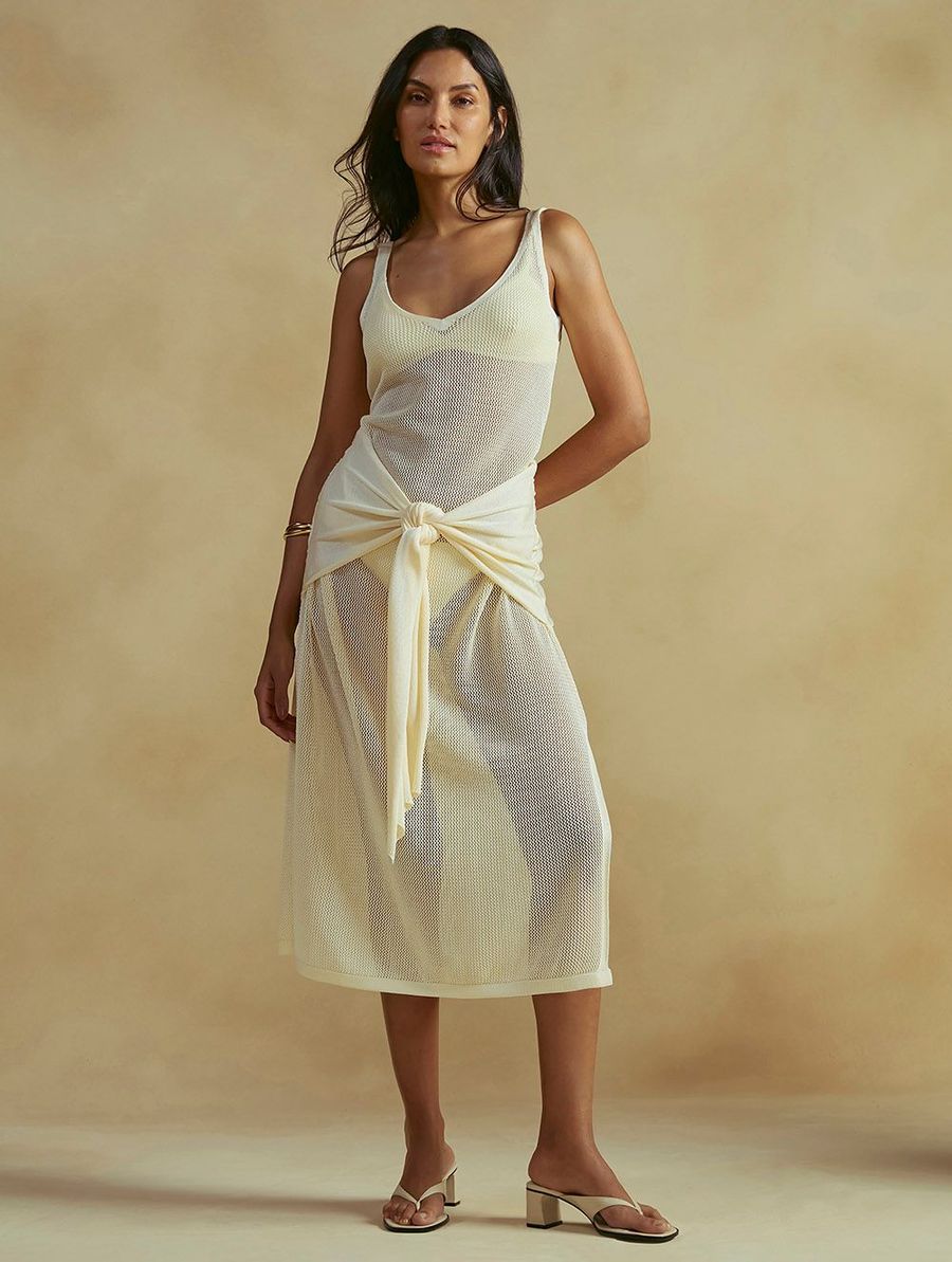 vestido midi tricot off white 20519 cia marítima