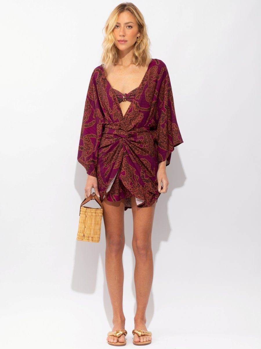 vestido curto ana onça pintada R05 nidas