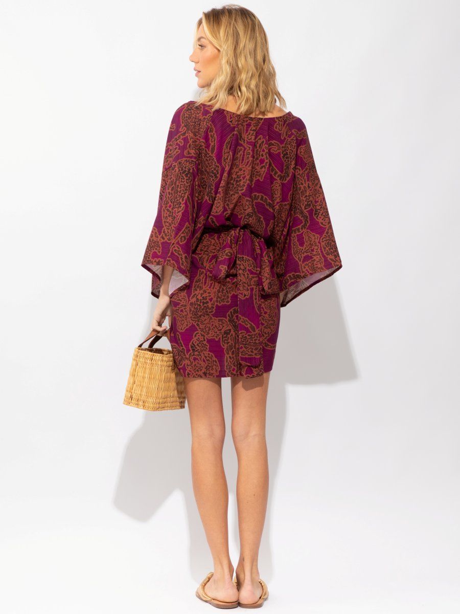 vestido curto ana onça pintada R05 nidas