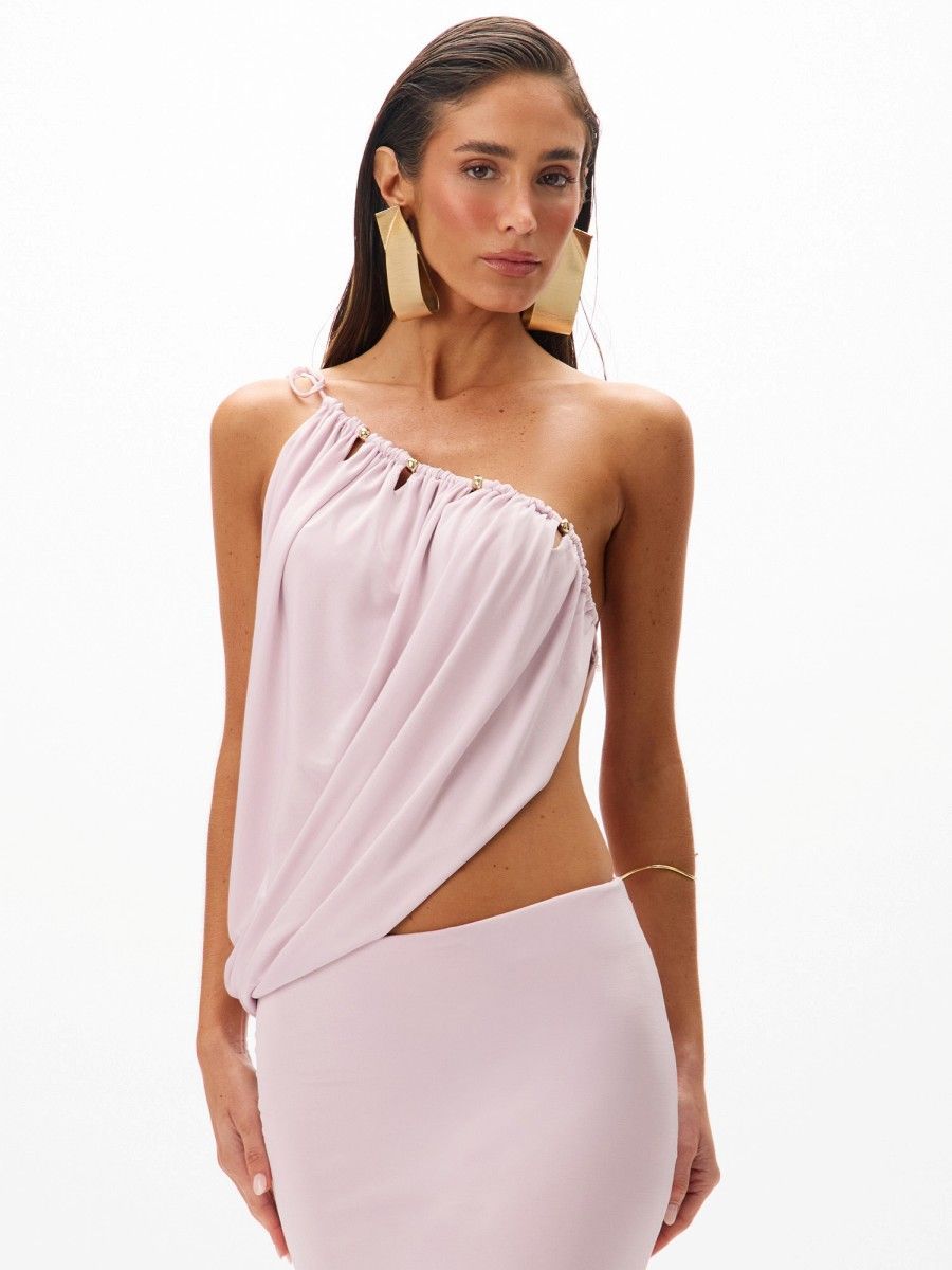 conjunto blusa e saia malva roxo 0455 oásis resortwear