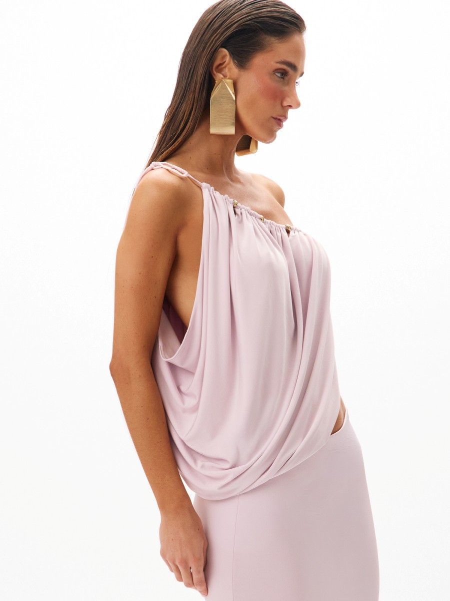 conjunto blusa e saia malva roxo 0455 oásis resortwear
