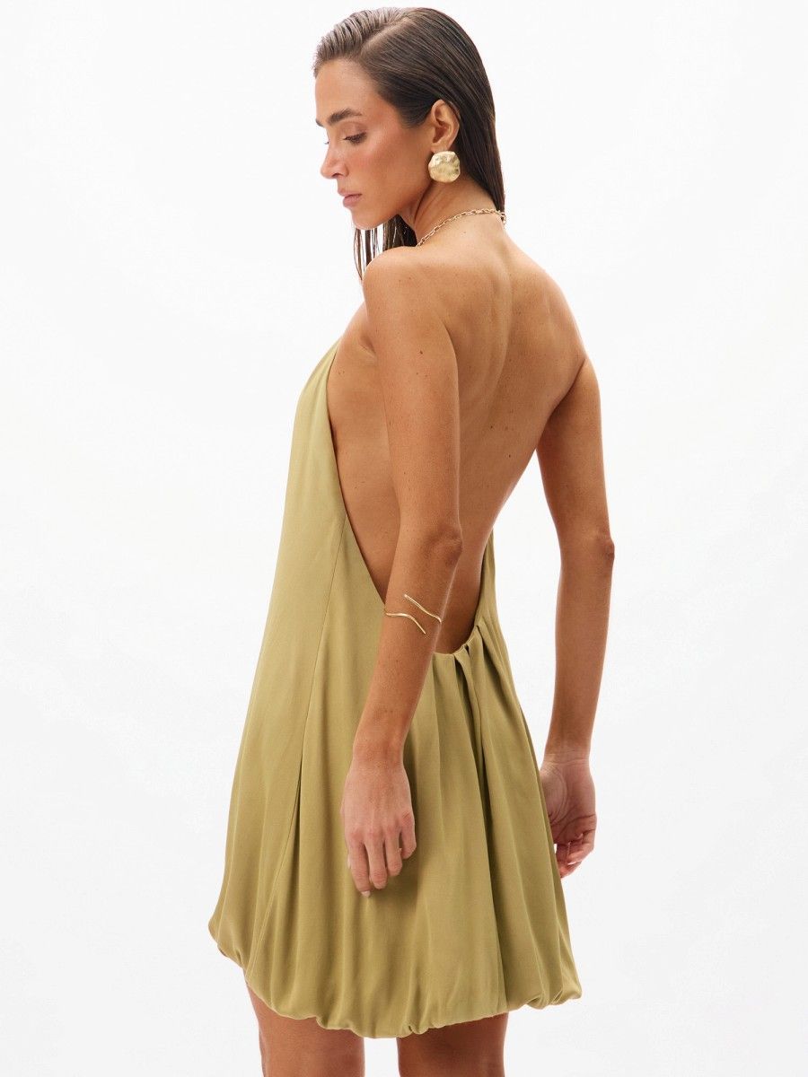 vestido curto zinnia verde 1014 oásis resortwear