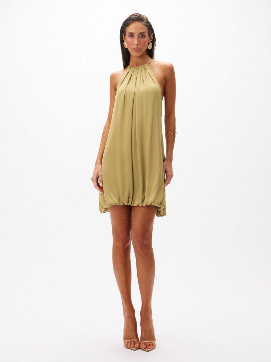 vestido curto zinnia verde 1014 oásis resortwear