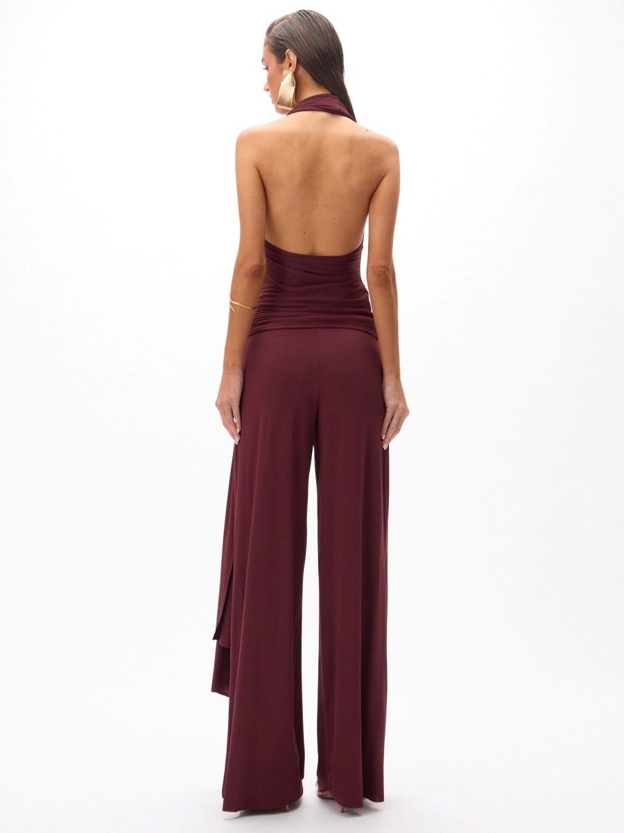conjunto blusa e calça alamanda bordô 0458 oásis resortwear