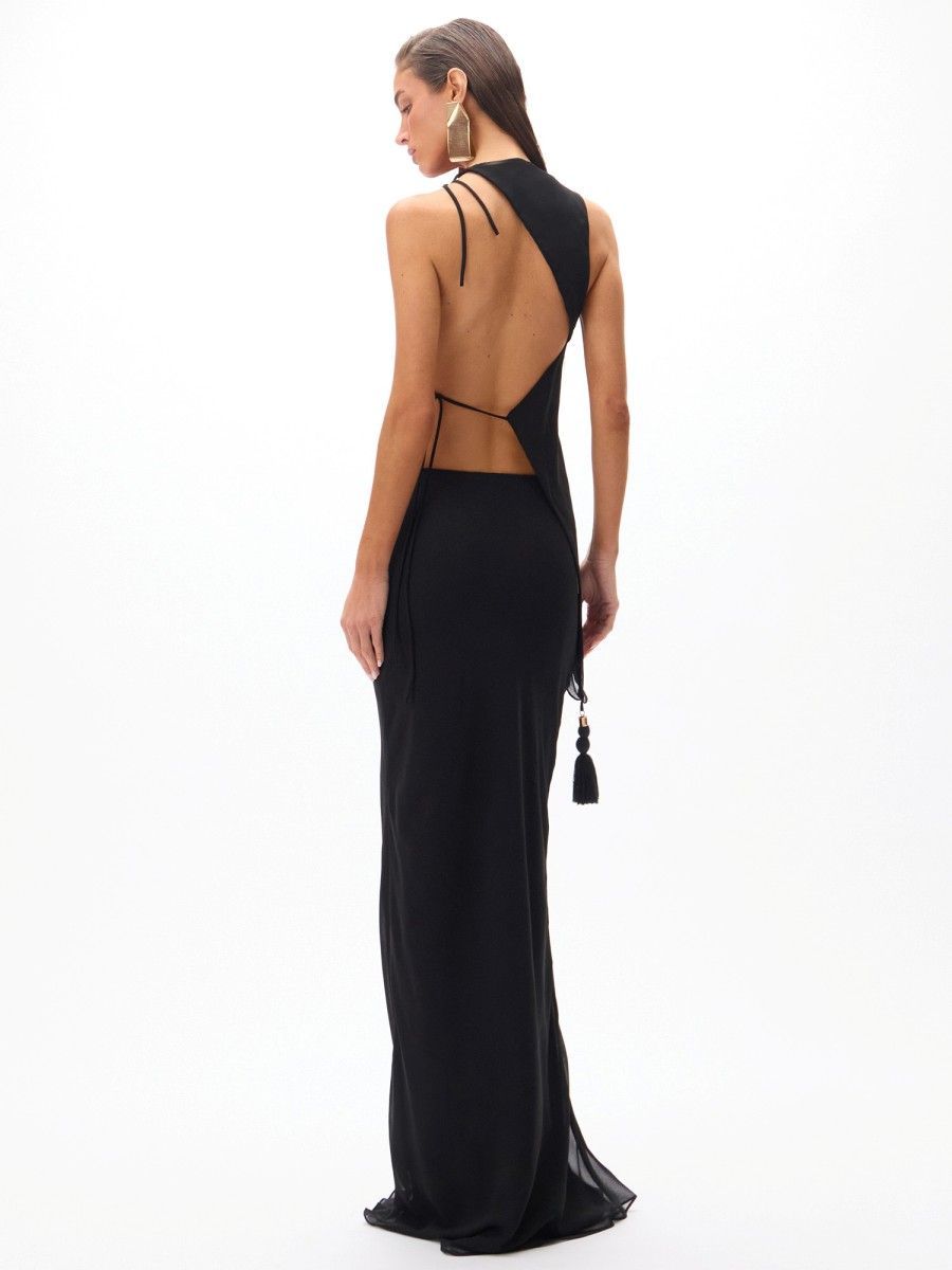 conjunto blusa e saia amarílis preto 0460 oásis resortwear