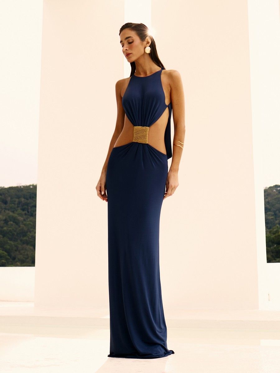 vestido longo verbena azul 1018 oásis resortwear