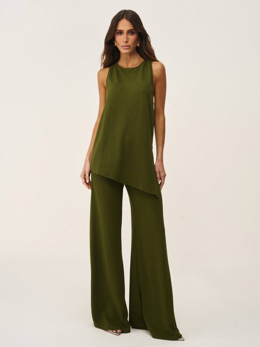conjunto blusa e calça amyra verde 0492 oasis resortwear