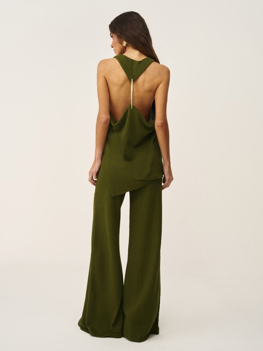 conjunto blusa e calça amyra verde 0492 oasis resortwear