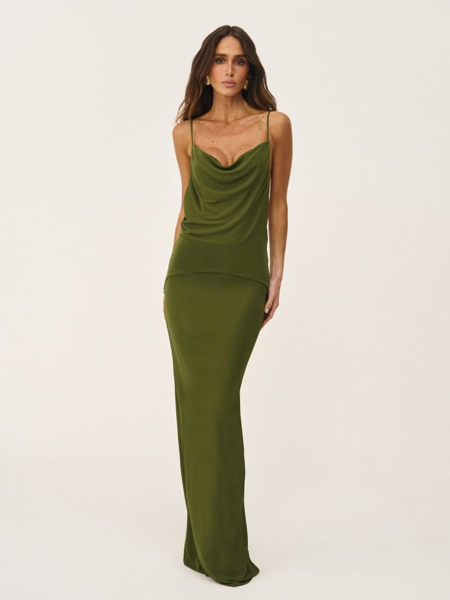 vestido longo isalye verde 1040 oasis resortwear