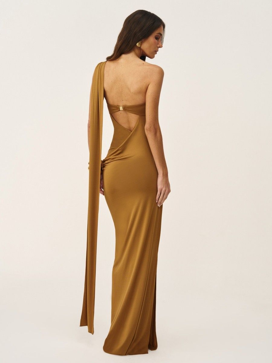 vestido longo saraya marrom 1037 oasis resortwear