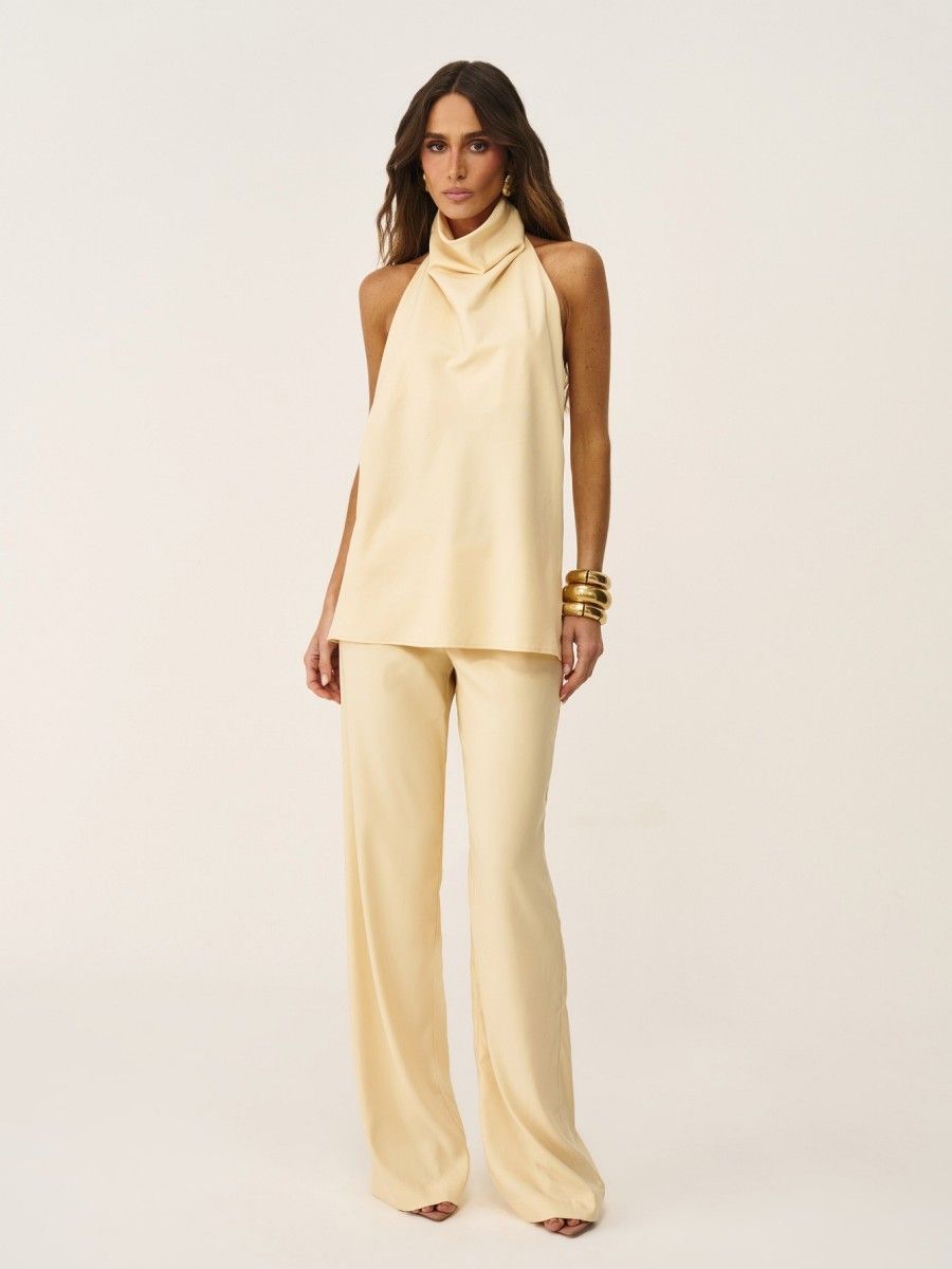 conjunto blusa e calça eva amarelo butter 0379 oasis resortwear