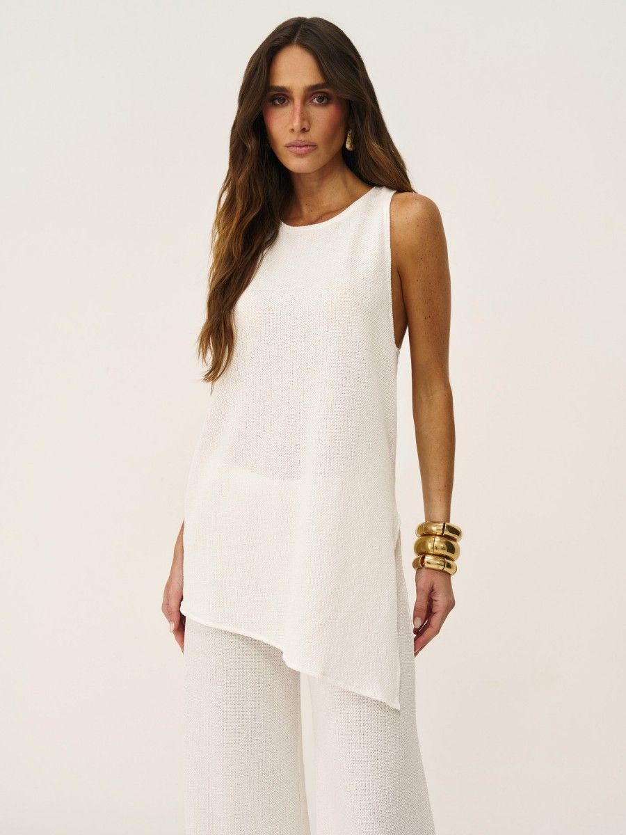 conjunto blusa e calça amyra off white 0492 oasis resortwear
