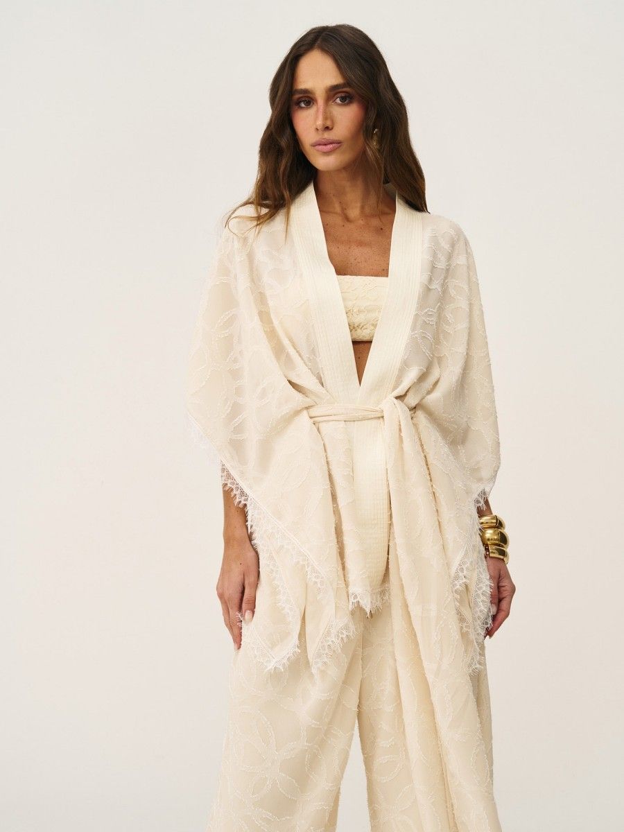 conjunto kimono e top anyra bege 0483 oasis resortwear