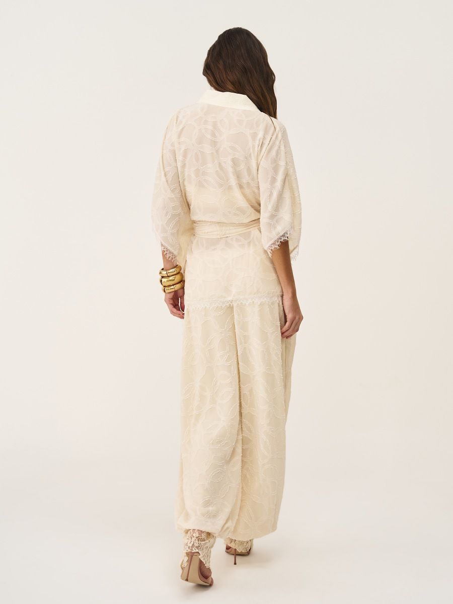 conjunto kimono e calça  bege 0483 oásis resortwear
