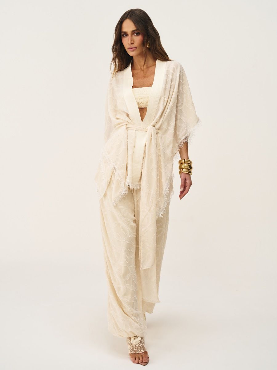 conjunto kimono e calça  bege 0483 oásis resortwear
