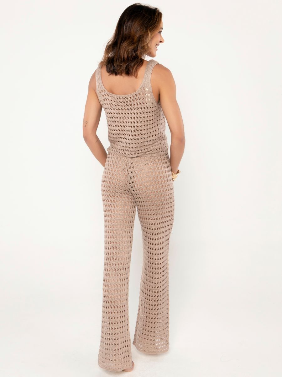 calça tricot areia 9164 brazil del mar