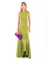 Vestido Longo Sereia Verde Matcha com Cinto