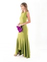 Vestido Longo Sereia Verde Matcha com Cinto