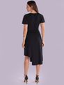 Vestido Assimético com Manga Preto