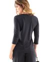 Blusa com Mangas 3/4 em Fluity e Decote V