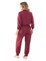 Jaqueta Cropped em Fluity com Mangas Drapeadas Licor de Uva