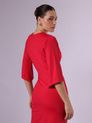 Vestido Midi com Mangas ¾ Vermelho